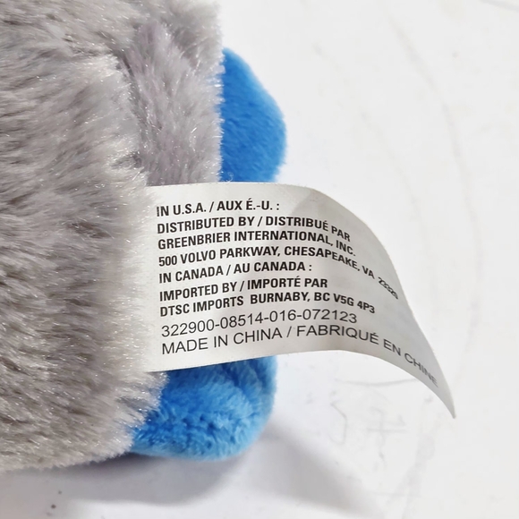 Fuzzy Friends Easter Plush Gnome with Bunny Ears 7" Gray and Blue - Picture 3 of 3